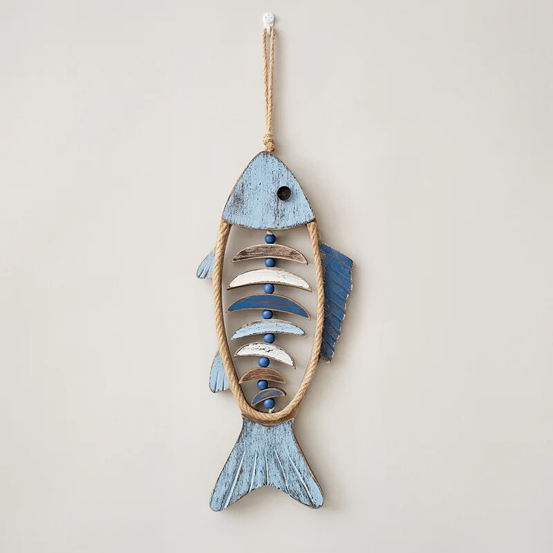 Holz Fisch Dekoration - Rustikales Maritimes Wohnaccessoire