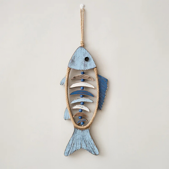 Holz Fisch Dekoration - Rustikales Maritimes Wohnaccessoire