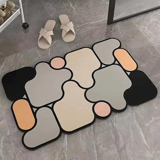 Tappetino da Bagno Antiscivolo a Puzzle Creativo Terra