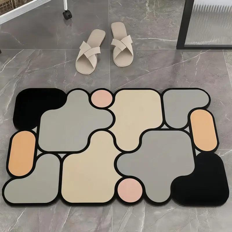 Tappetino da Bagno Antiscivolo a Puzzle Creativo Terra