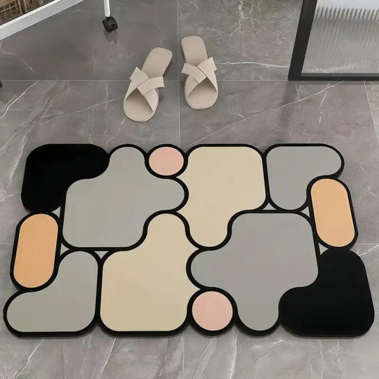 Tappetino da Bagno Antiscivolo a Puzzle Creativo Terra