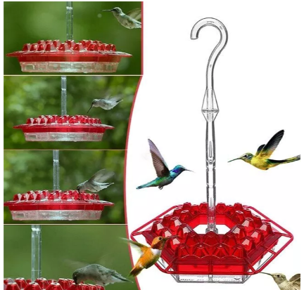 Hummingbird Feeder - With Ant Deterrent and 30 Openings