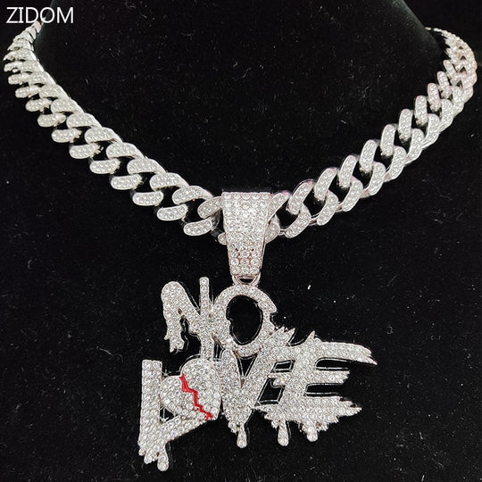 Sterling Mystique | Hip Hop Cuban Chains NO LOVE Necklace