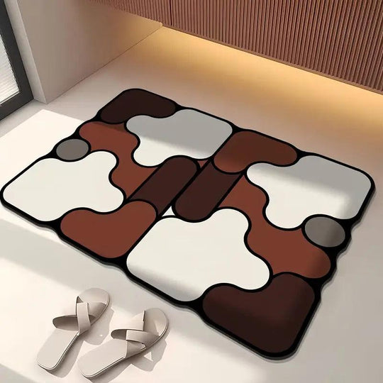 Tappetino da Bagno Antiscivolo a Puzzle Creativo Terra