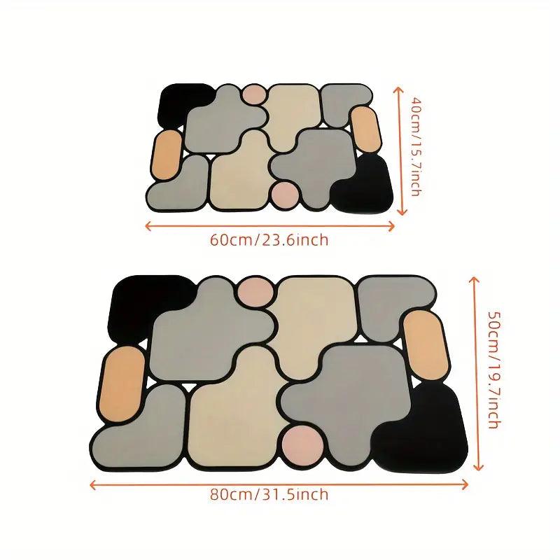 Tappetino da Bagno Antiscivolo a Puzzle Creativo Terra