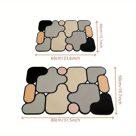 Tappetino da Bagno Antiscivolo a Puzzle Creativo Terra