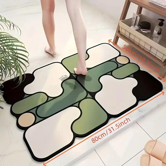 Tappetino da Bagno Antiscivolo a Puzzle Creativo Terra
