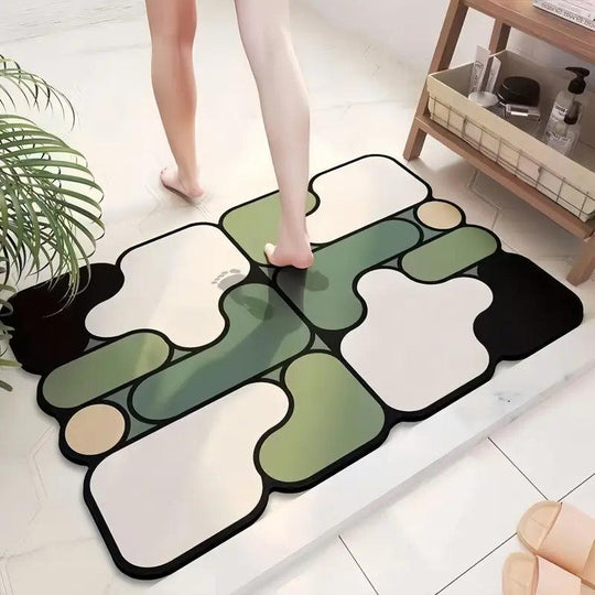 Tappetino da Bagno Antiscivolo a Puzzle Creativo Terra