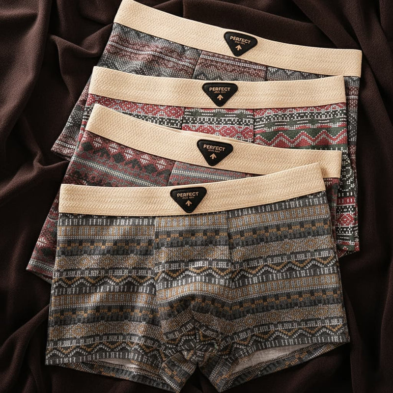 Boxer en mélange de coton avec motif géométrique