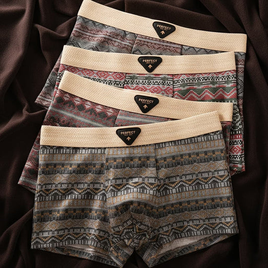 Boxer en mélange de coton avec motif géométrique