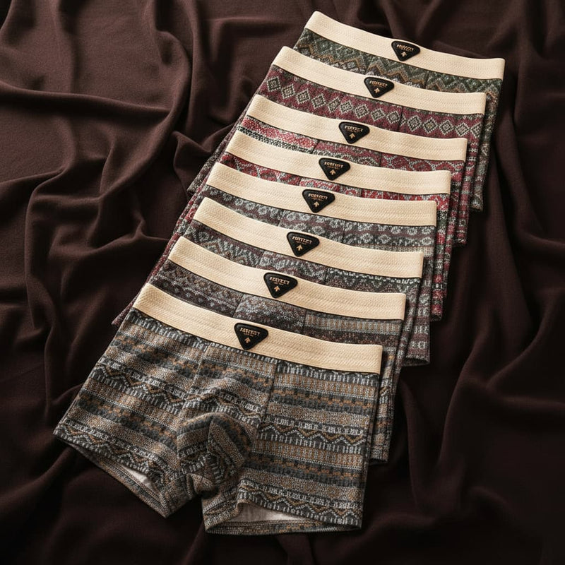 Boxer en mélange de coton avec motif géométrique