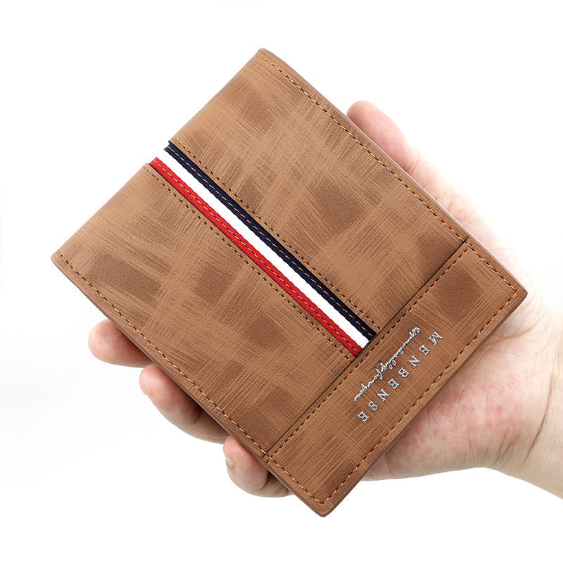 Portefeuille homme bifold avec coutures doubles