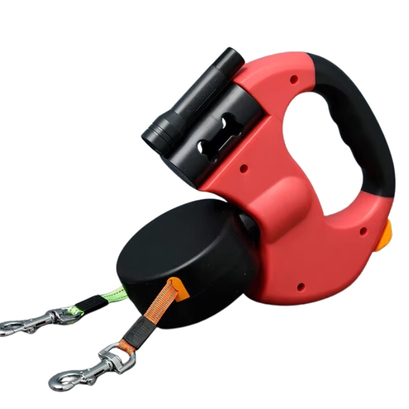 Double Retractable Dog Leash | Integrated LED Night Light