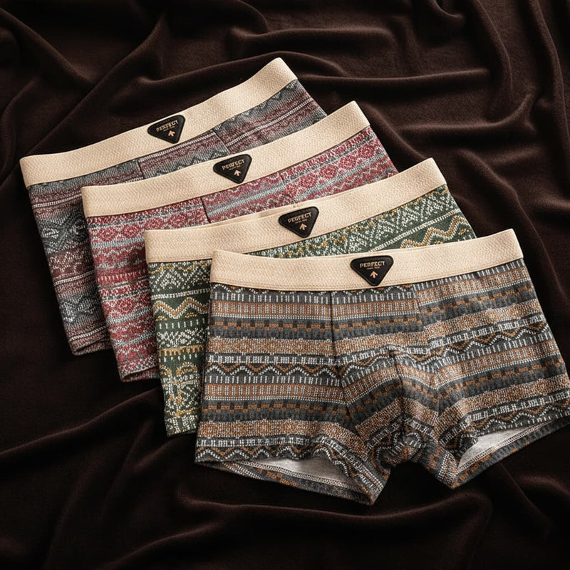 Boxer en mélange de coton avec motif géométrique