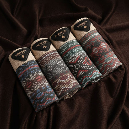 Boxer en mélange de coton avec motif géométrique