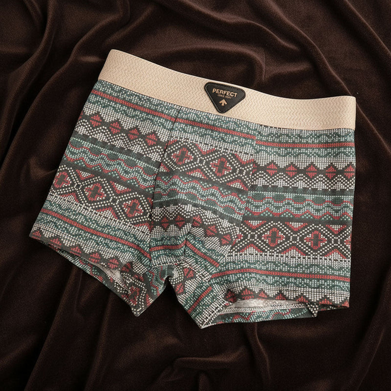 Boxer en mélange de coton avec motif géométrique