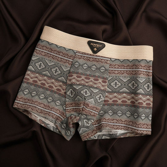 Boxer en mélange de coton avec motif géométrique