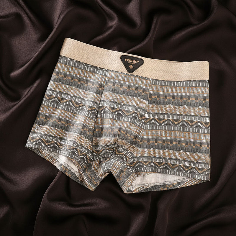 Boxer en mélange de coton avec motif géométrique