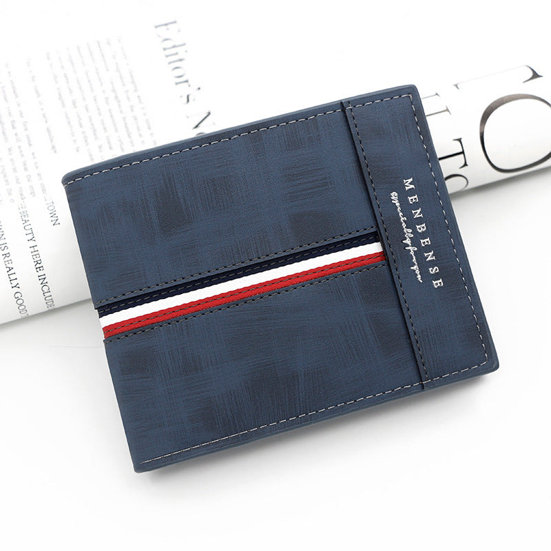 Portefeuille homme bifold avec coutures doubles
