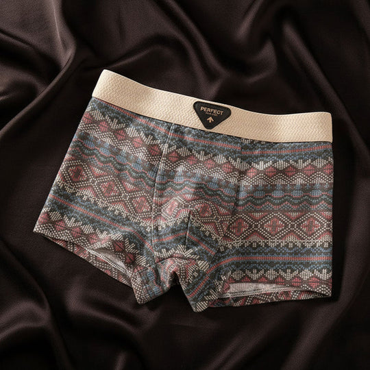 Boxer en mélange de coton avec motif géométrique