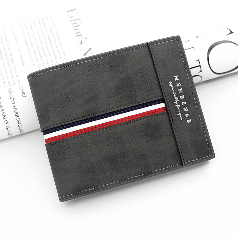 Portefeuille homme bifold avec coutures doubles