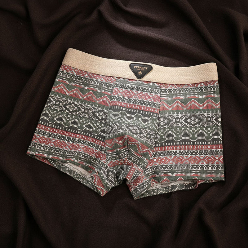 Boxer en mélange de coton avec motif géométrique
