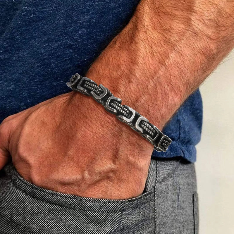 Bracelet à maillons tissés pour hommes | Bijou en acier inoxydable