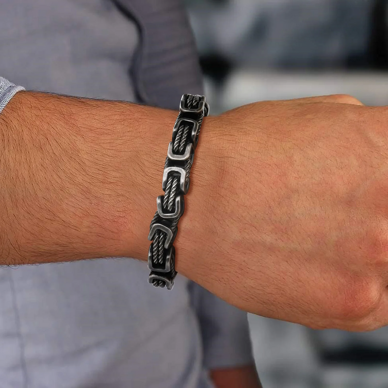 Bracelet à maillons tissés pour hommes | Bijou en acier inoxydable