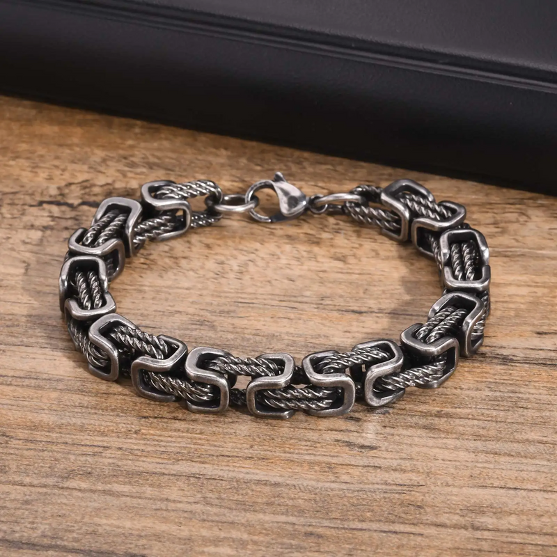 Bracelet à maillons tissés pour hommes | Bijou en acier inoxydable
