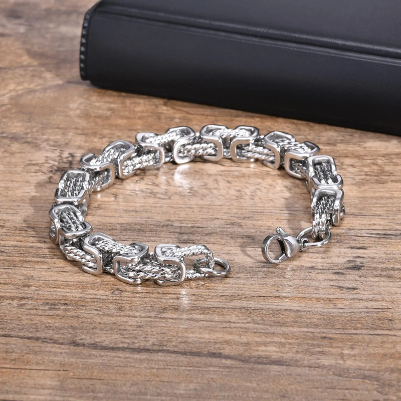 Bracelet à maillons tissés pour hommes | Bijou en acier inoxydable