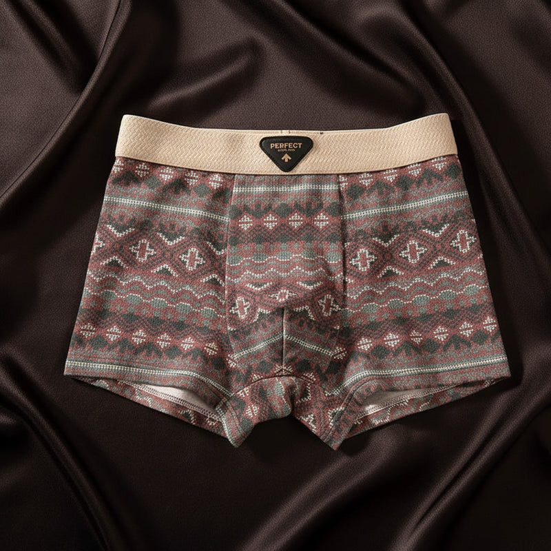 Boxer en mélange de coton avec motif géométrique