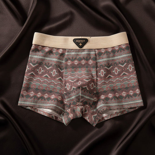 Boxer en mélange de coton avec motif géométrique