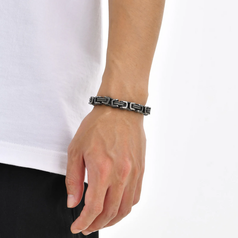 Bracelet à maillons tissés pour hommes | Bijou en acier inoxydable