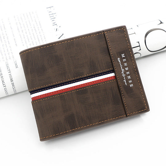 Portefeuille homme bifold avec coutures doubles