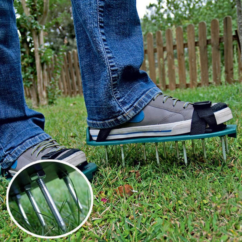 Scarpe aeratrici per prato con punte | Calzature da giardino per manutenzione del prato