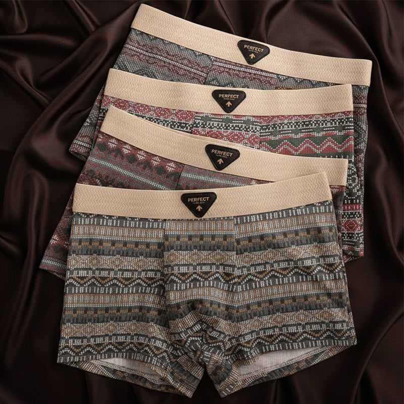 Boxer en mélange de coton avec motif géométrique