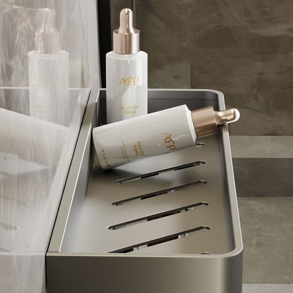 Mensola da bagno moderna grigia | Organizzatore da doccia da parete