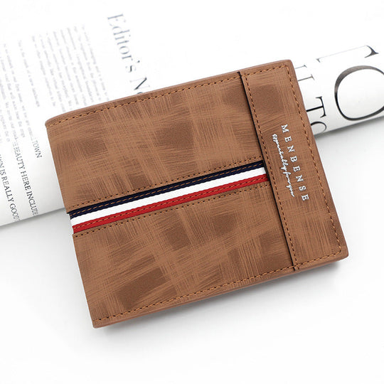 Portefeuille homme bifold avec coutures doubles