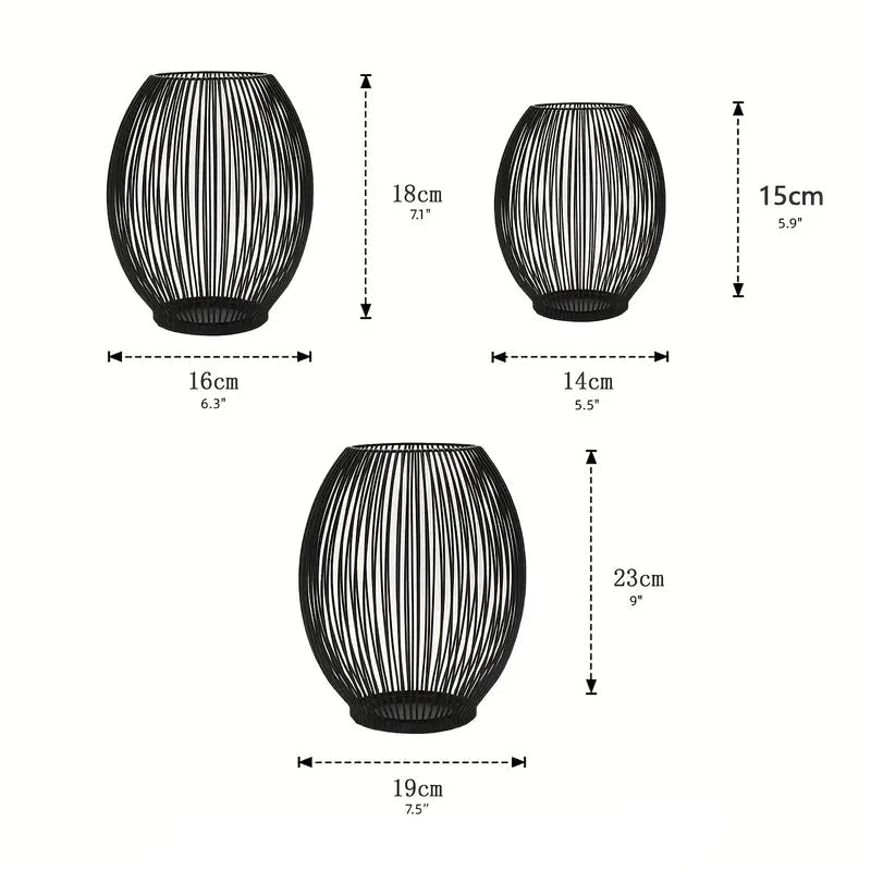 Ensemble moderne de chandeliers en métal | Ornement de table géométrique &amp; centre de table