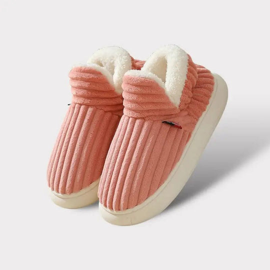 Pantofole da Donna Calde con Fodera in Pile | Scarpe Antiscivolo in Velluto a Coste per Interni