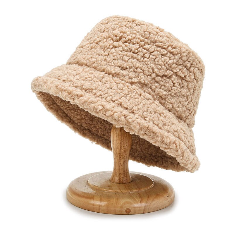 Textured Faux-Fur Bucket Hat | Minimalist Winter Hat