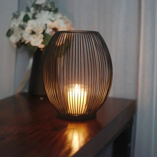 Ensemble moderne de chandeliers en métal | Ornement de table géométrique &amp; centre de table