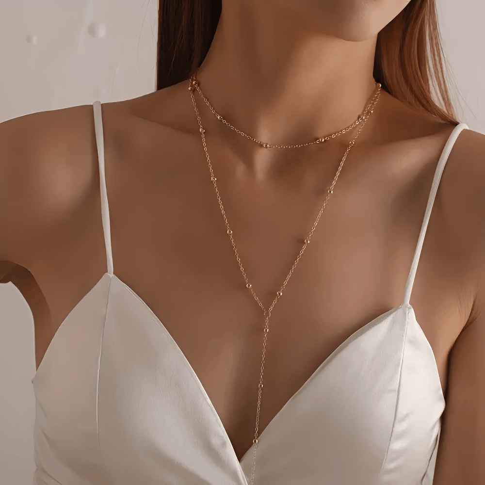 Collier double Y pour femme - Acier inoxydable