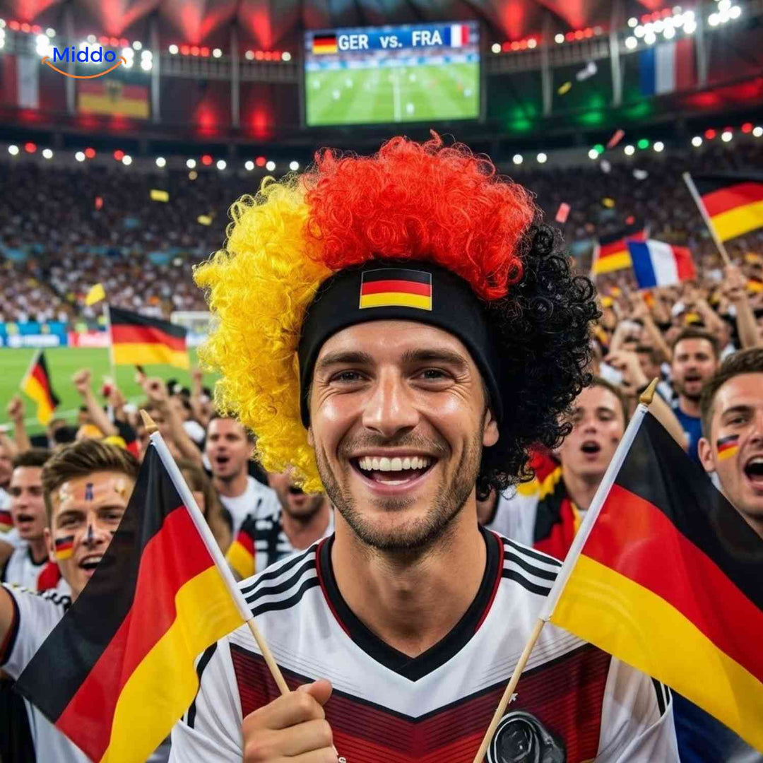 Fanperücke mit Bequemer Stirnband - Fan Accessoire für WM