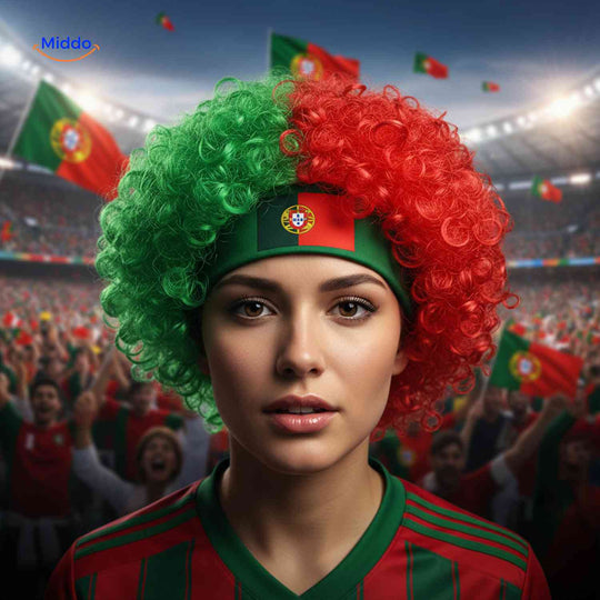 Fanperücke mit Bequemer Stirnband - Fan Accessoire für WM