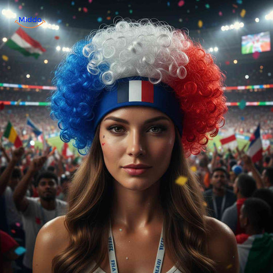 Fanperücke mit Bequemer Stirnband - Fan Accessoire für WM