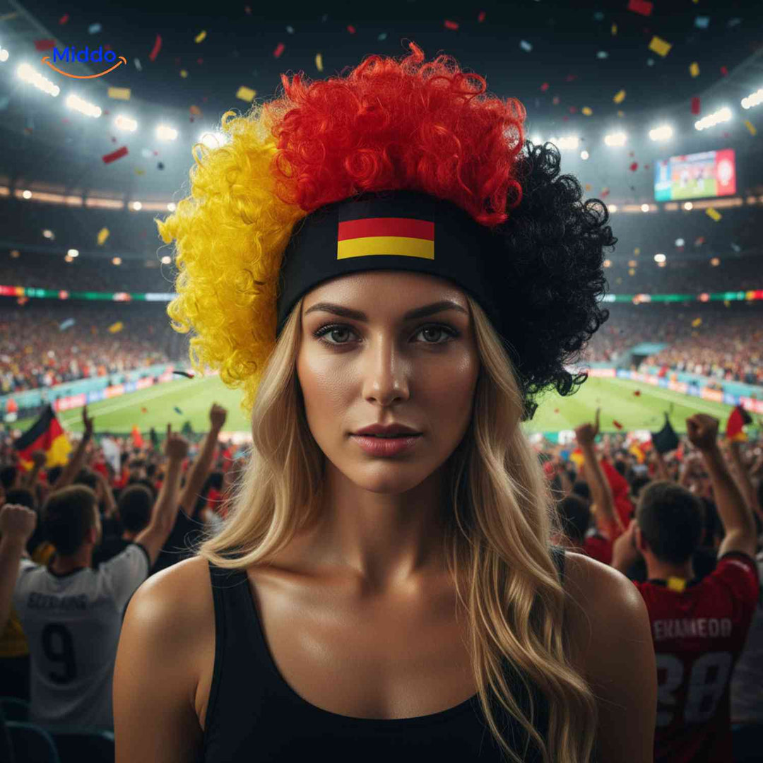 Fanperücke mit Bequemer Stirnband - Fan Accessoire für WM