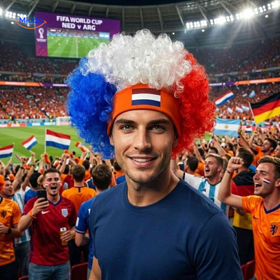 Fanperücke mit Bequemer Stirnband - Fan Accessoire für WM