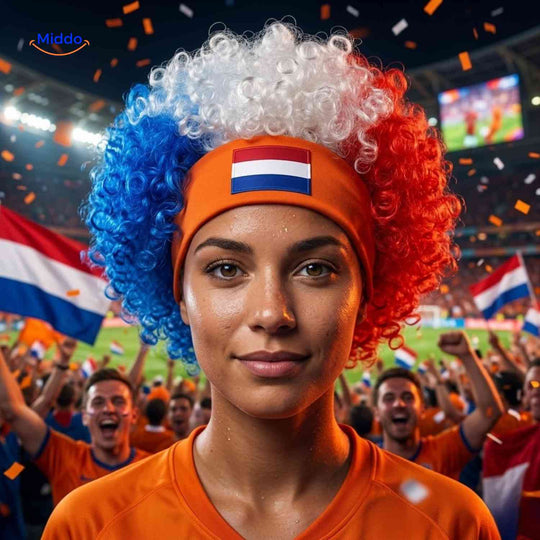 Fanperücke mit Bequemer Stirnband - Fan Accessoire für WM