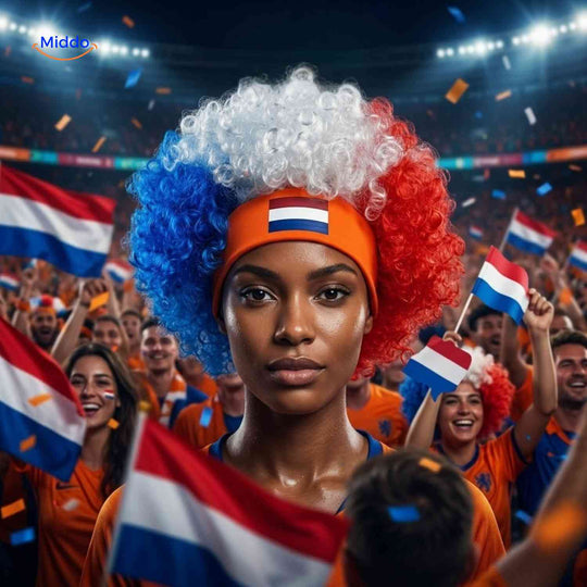 Fanperücke mit Bequemer Stirnband - Fan Accessoire für WM